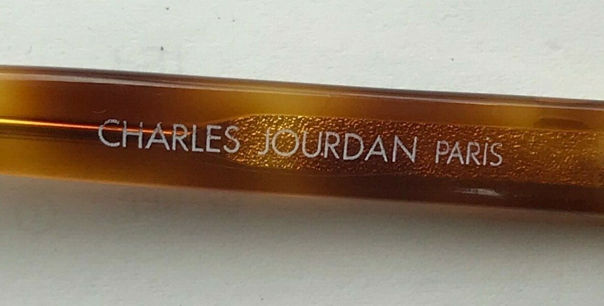 Vintage Charles Jourdan Brown Oval Horn-Rimmed Sunglasses FRAMES ONLY