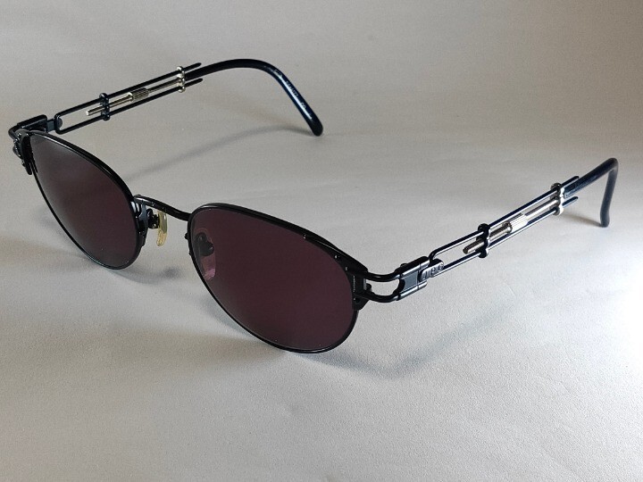 Jean Paul Gaultier 56-4177 Unisex Sunglasses Adjustable Black Frame Purple Lens