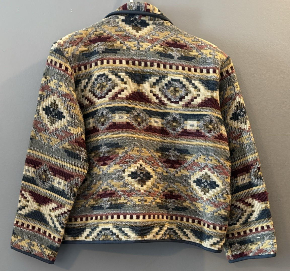 Vintage 90s New Identity Aztec Southwestern Coat with Shoulder Pads Medium