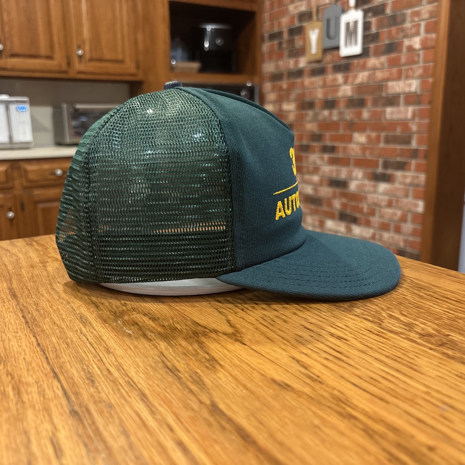 Vintage 3M Automotive Mesh Snapback Hat Green USA Advertising Trucker Cap