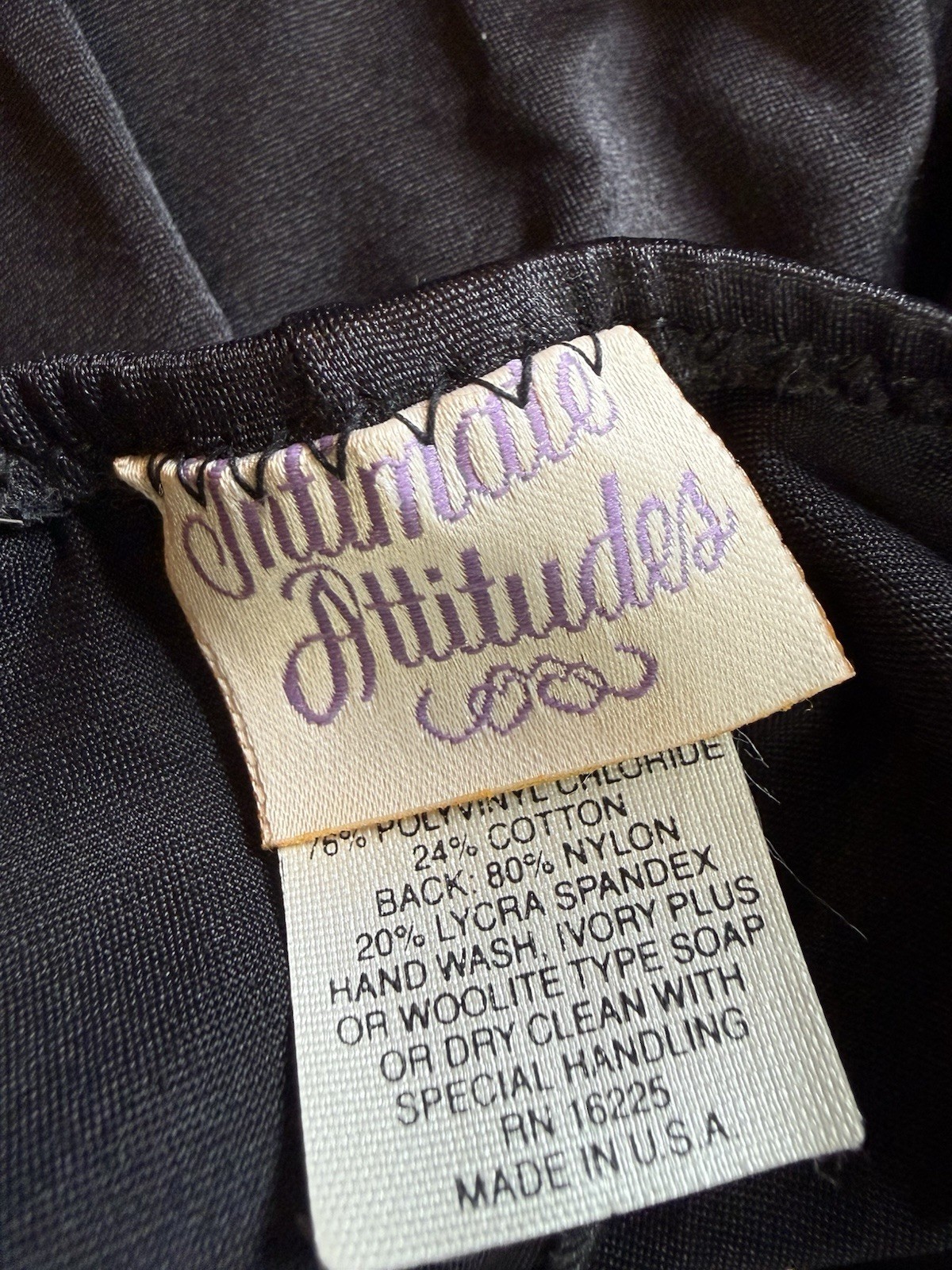 Vtg 90s Intimate Attitudes Faux Leather Goth Punk Babydoll Nightwear Bodysuit