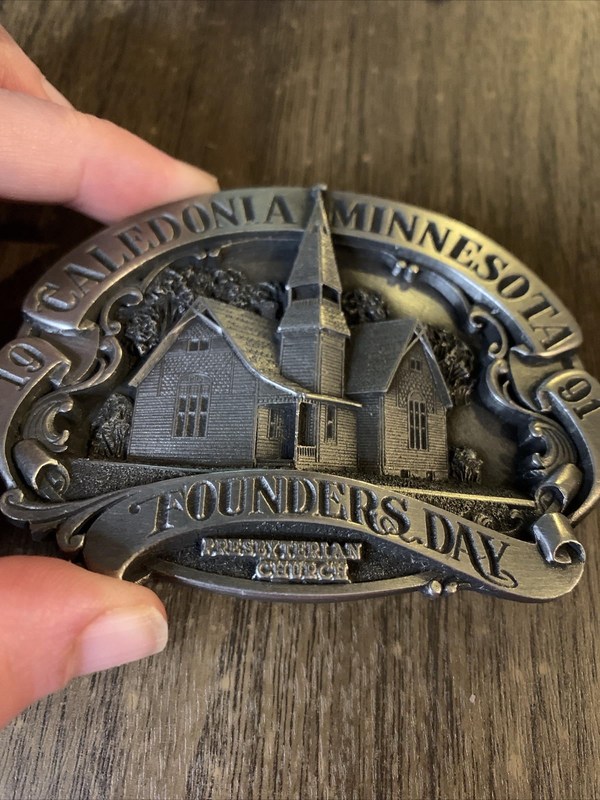 1991 Caledonia, MN Founders Day – Belt Buckle – Presbyterian Church