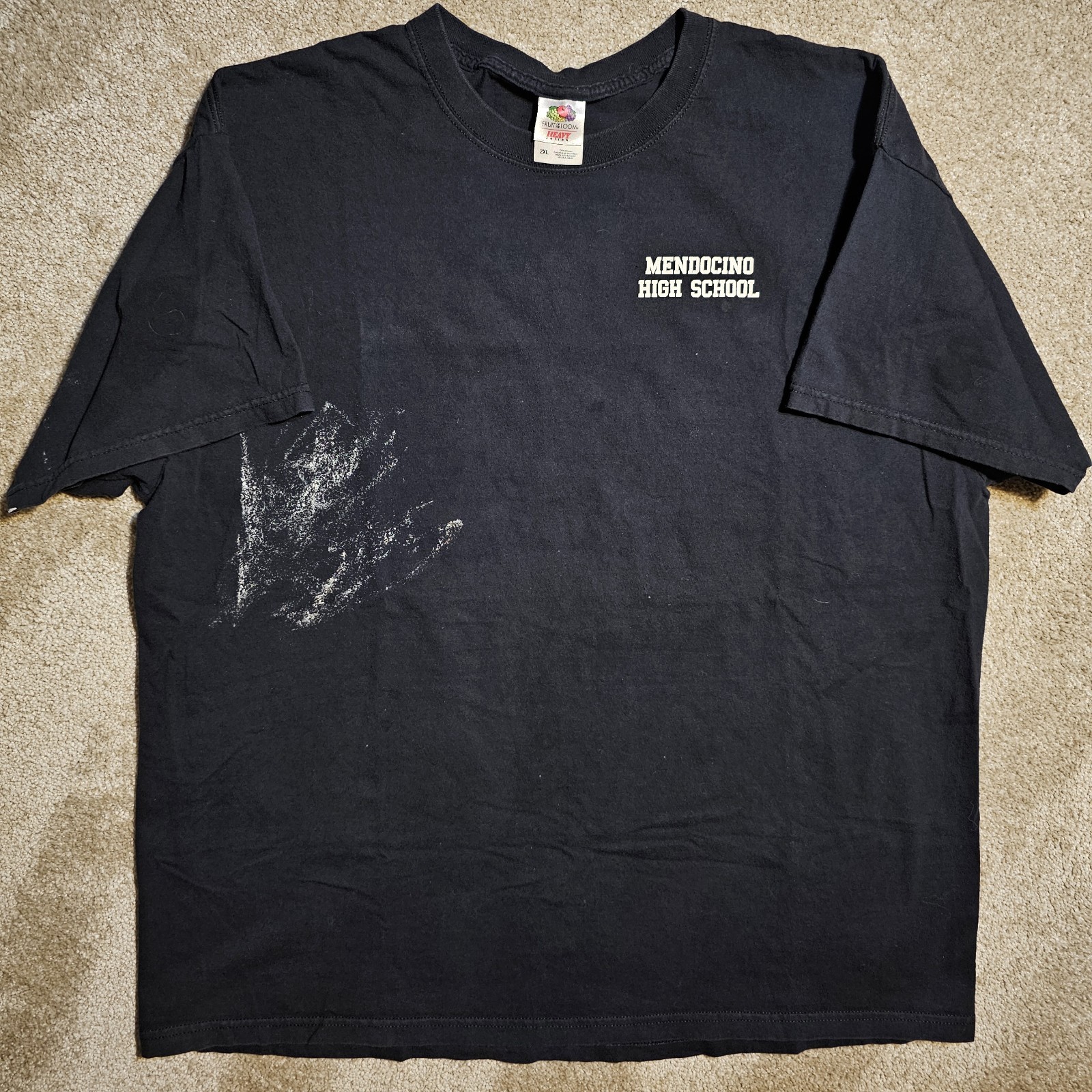 Vintage 90s Y2k Faded Painted High School 2XL T-Shirt Skate Grunge Black Goth
