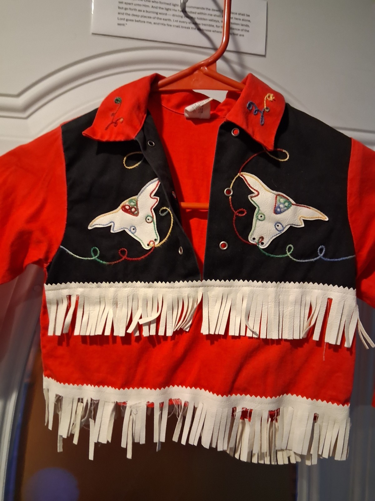 Vintage Childrens Young Texan Cowboy Western Shirt Costume Size 3 1960-1970s