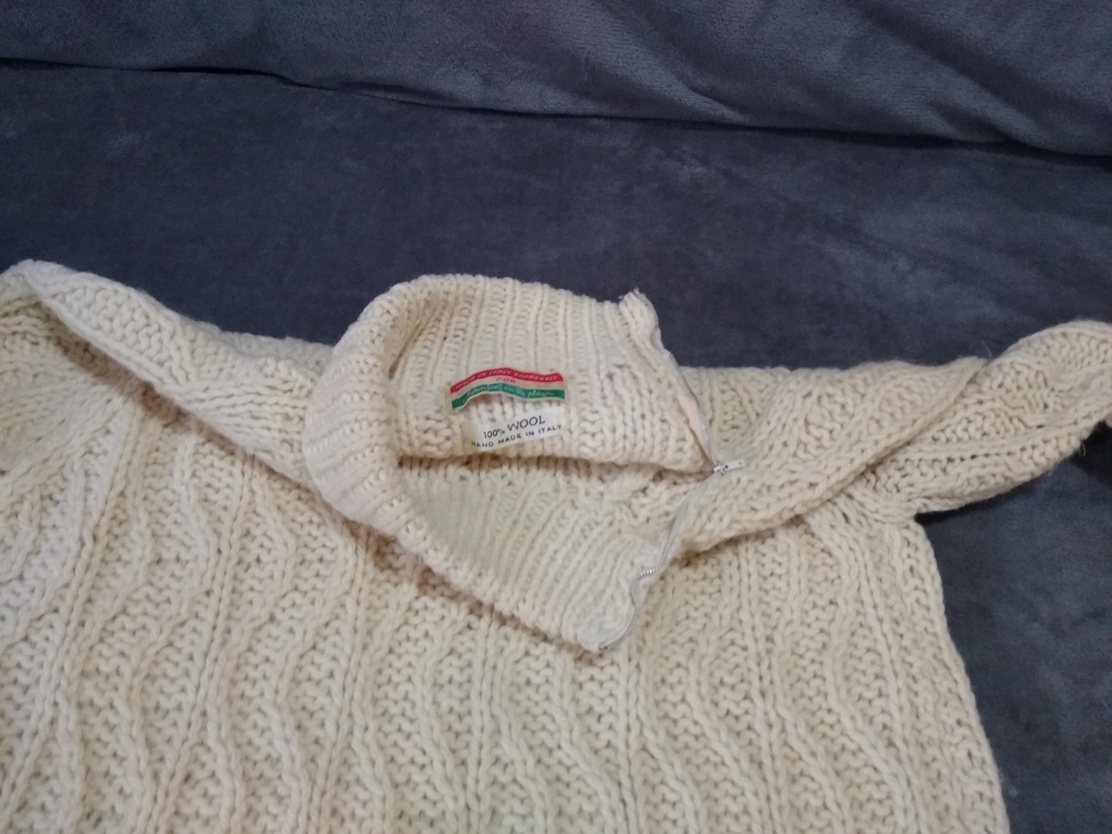 Vtg 100% Wool Sweater Handmade In Italy For Swanson’s On The Plaza Women’s Small