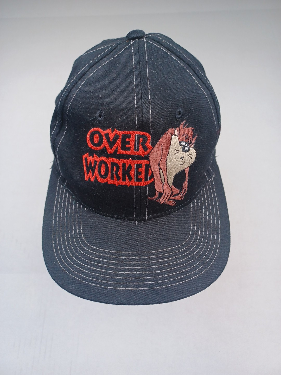 Vintage 1997 TAZ Hat Snapback Tazmanian Devil Tags Looney Tunes Over Worked