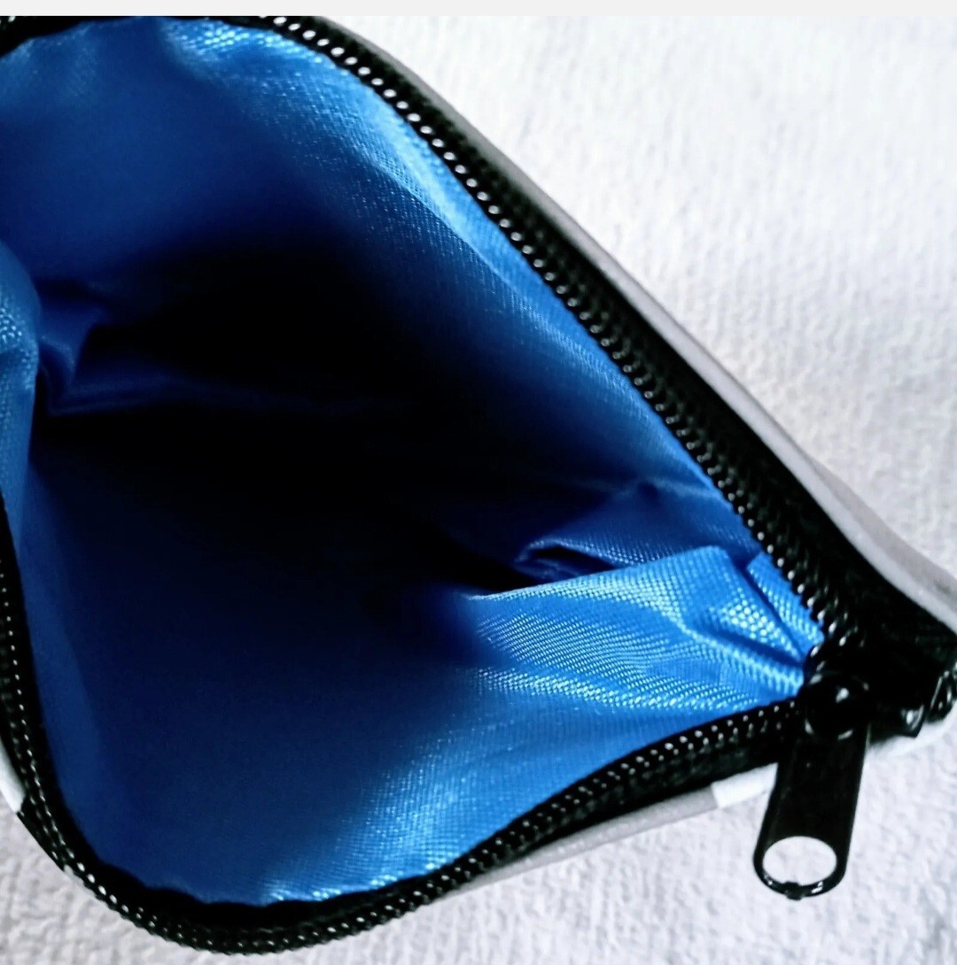 Coin Purse, mini nylon, with Zipper, Multi Purpose Pouch, Checkerboard Cat Print