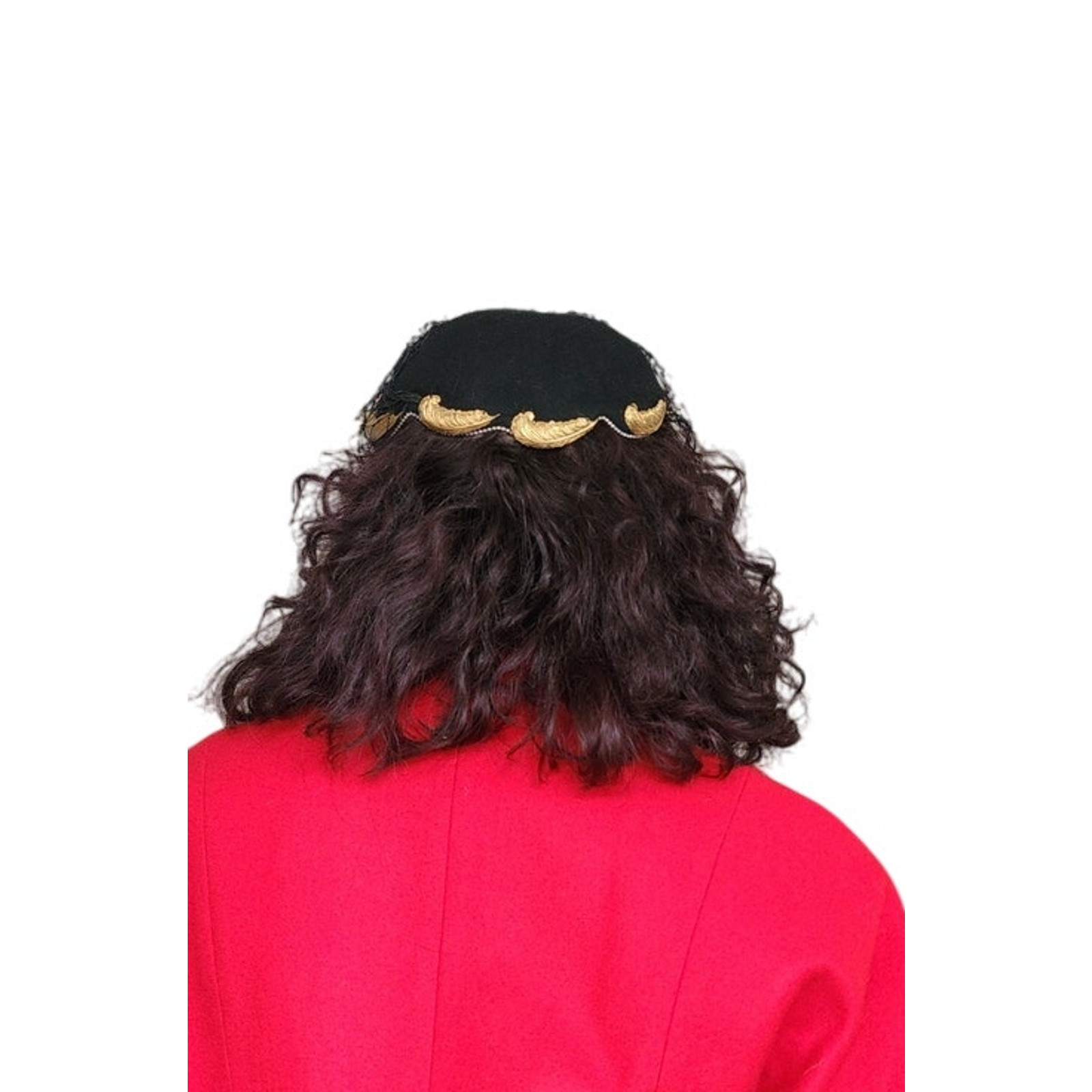 Vintage 1950s Bes-Ben Hat Black Wool Gold Feather Veil Chicago Millinery OOAK