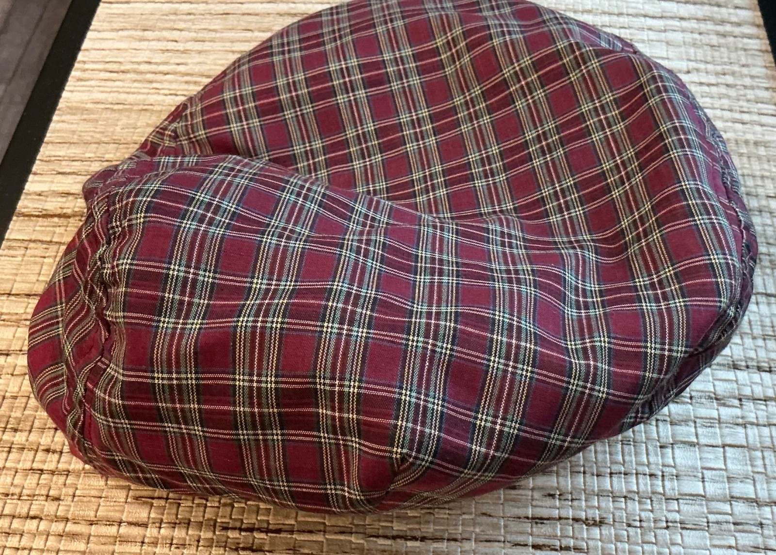 Newsboy Cap Red Tartan Wool Made in USA Size Large