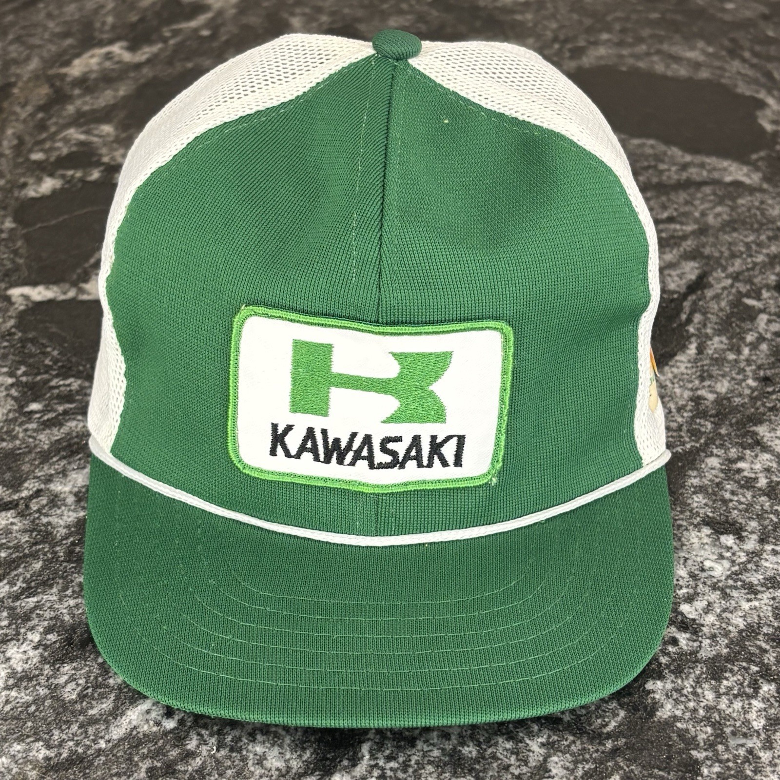 Vintage Rare Kawasaki Dirtbike Racing ATV Mesh Patch Hat Cap Snapback Deadstock