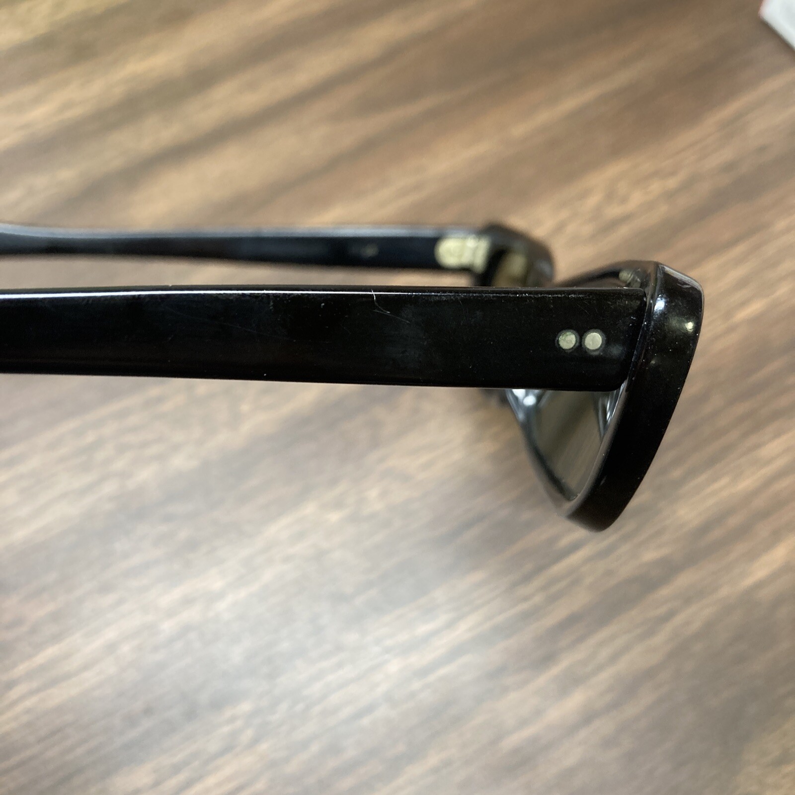 Vtg Christian frames Italy black eyeglasses 5-1/2″ 45-20 Rhinestones Cat Eye