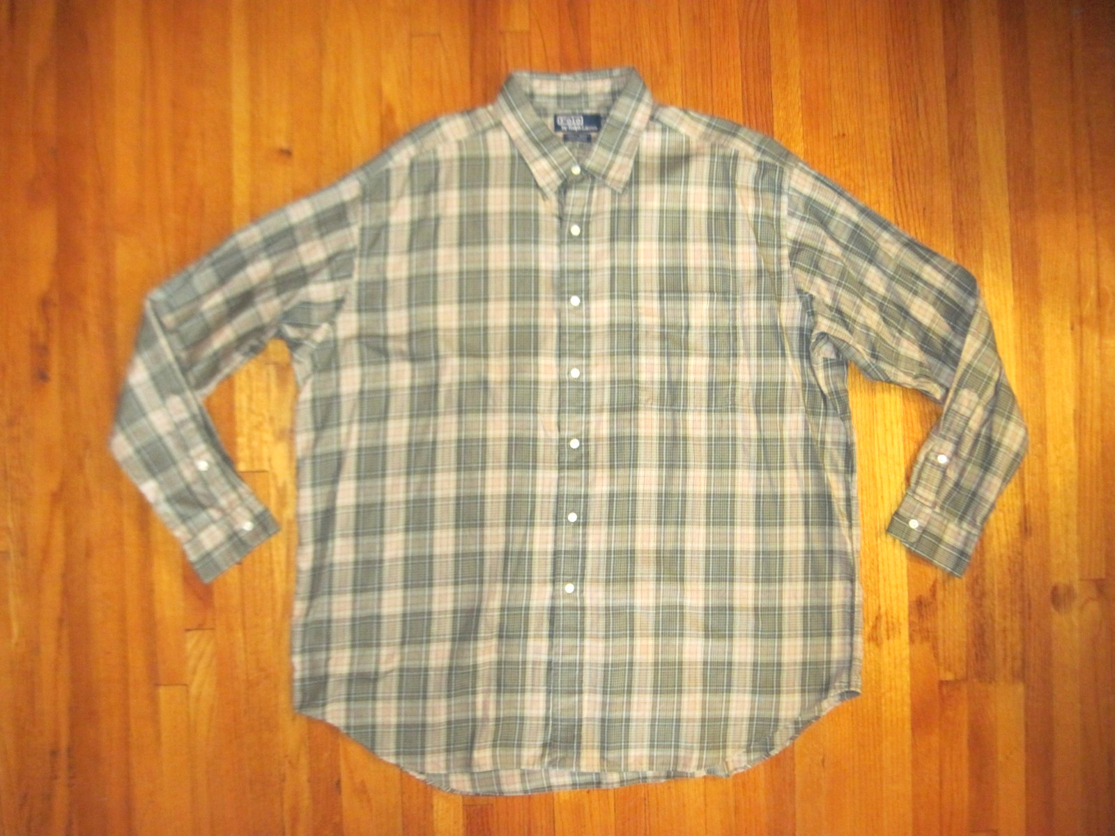 Polo Ralph Lauren Lowell Sport Green/Tan Long Sleeve Check Casual Shirt Size 2XL