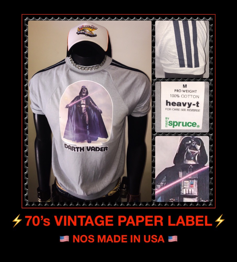 VTG orig Disney ’77 Star Wars IV 4 classic DARTH VADER Anakin UNUSED T-Shirt MED