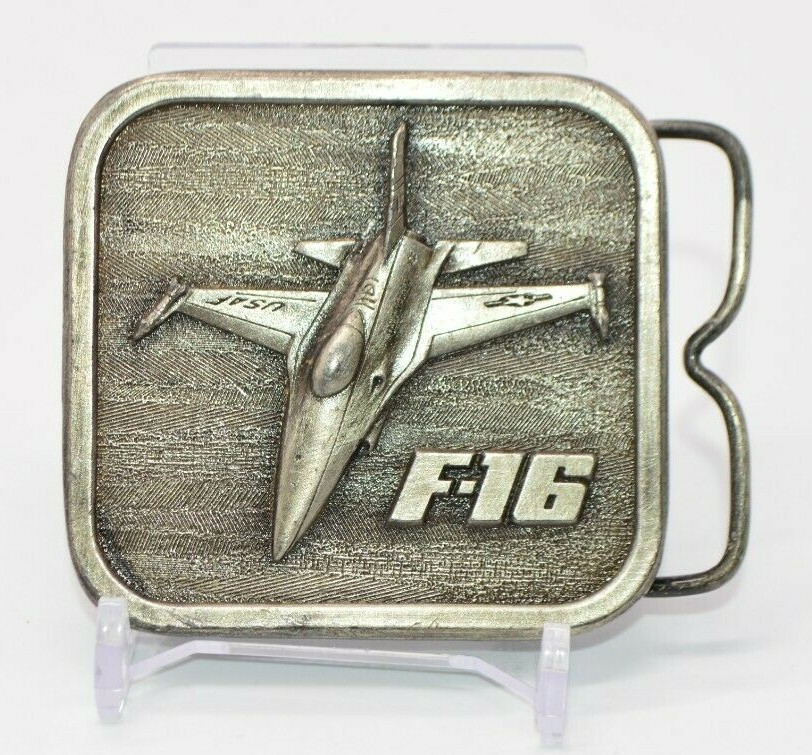 USAF F-16 Fighting Falcon Viper Jet Bergamot Belt Company Belt Buckle 1977