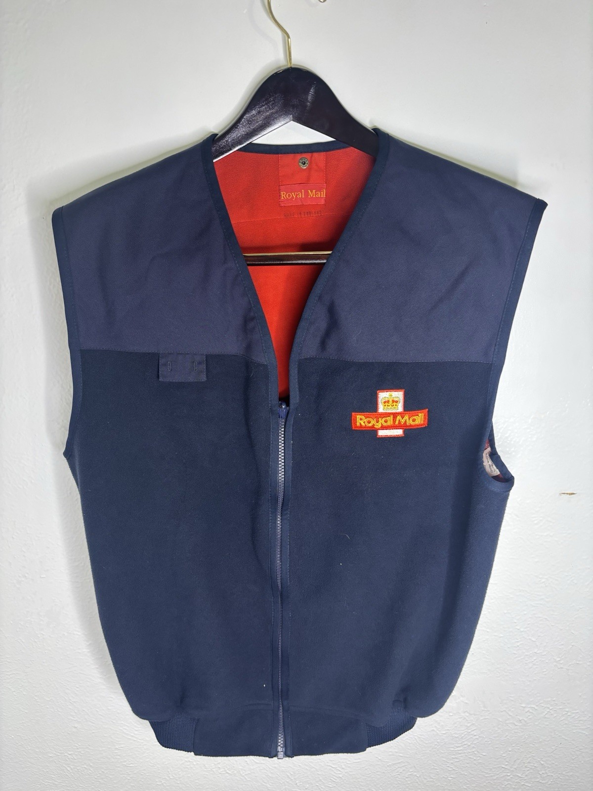 VTG “Royal Mail” Fleece Vest Full Zip Mens Navy British Costume Theatre History