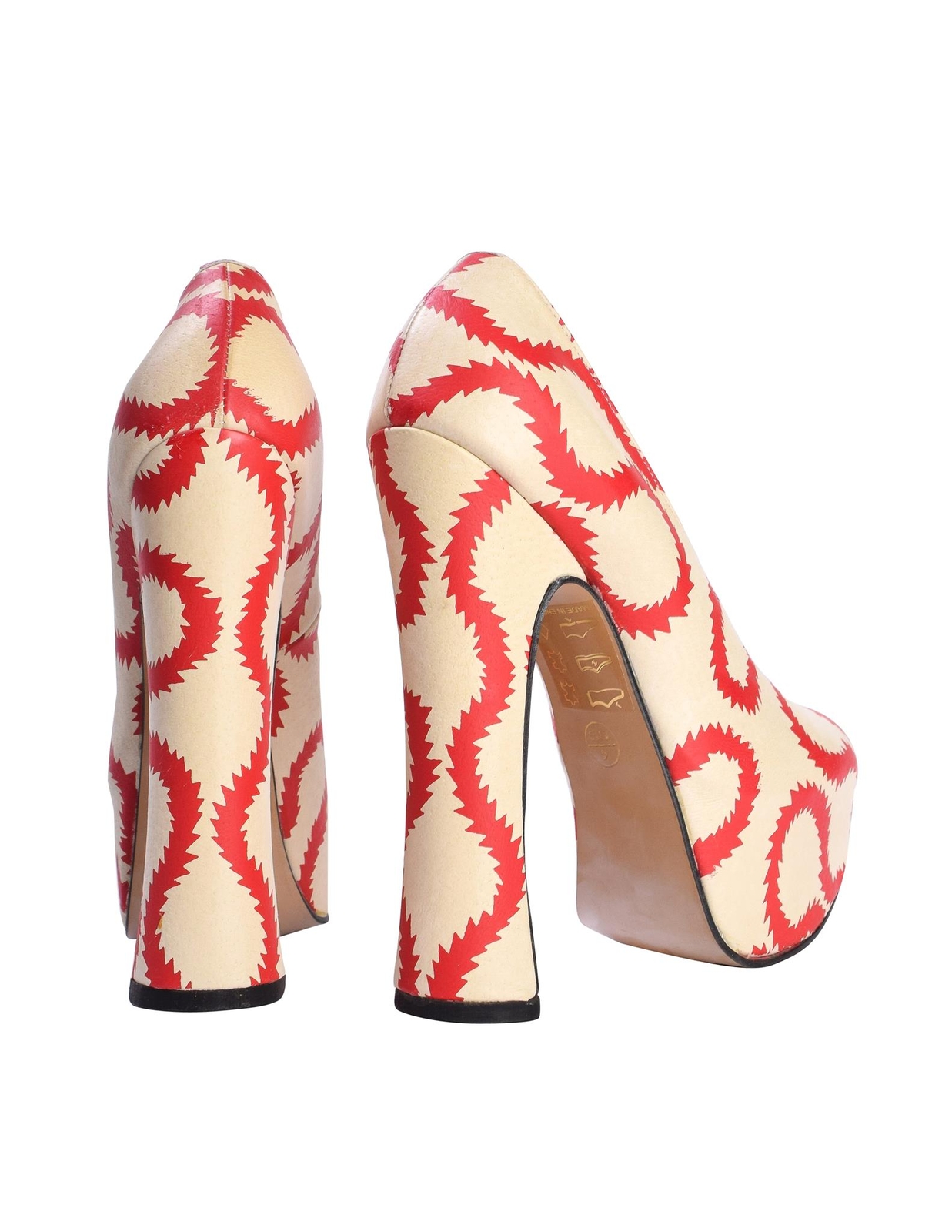 Vivienne Westwood SS 2013 Iconic ‘Pirate’ Squiggle Print Leather Elevated Court