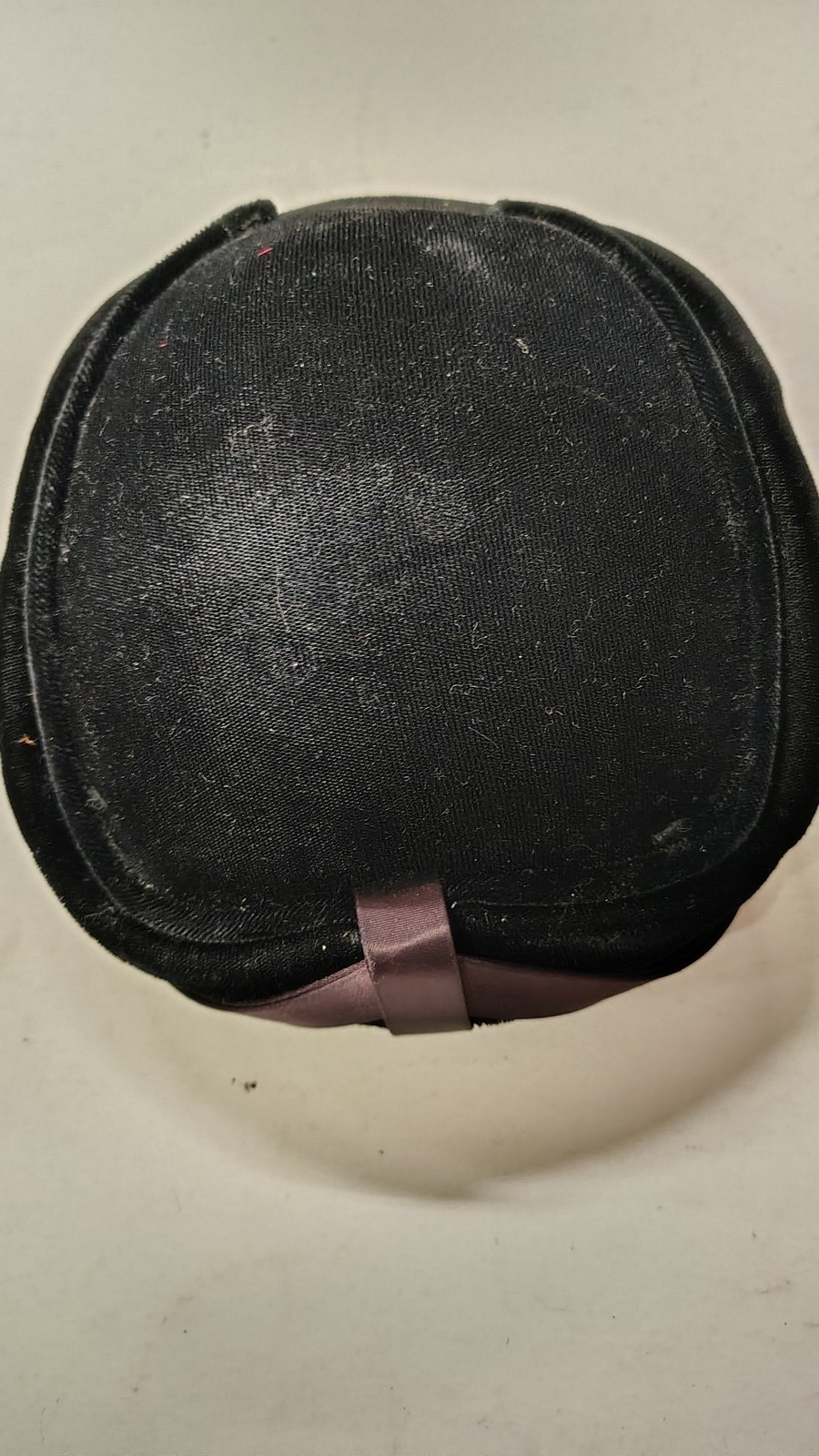 Vintage Black Velvet Brimless Chauffeur Cap Toque Style Costume Hat 10 Inch ’60s