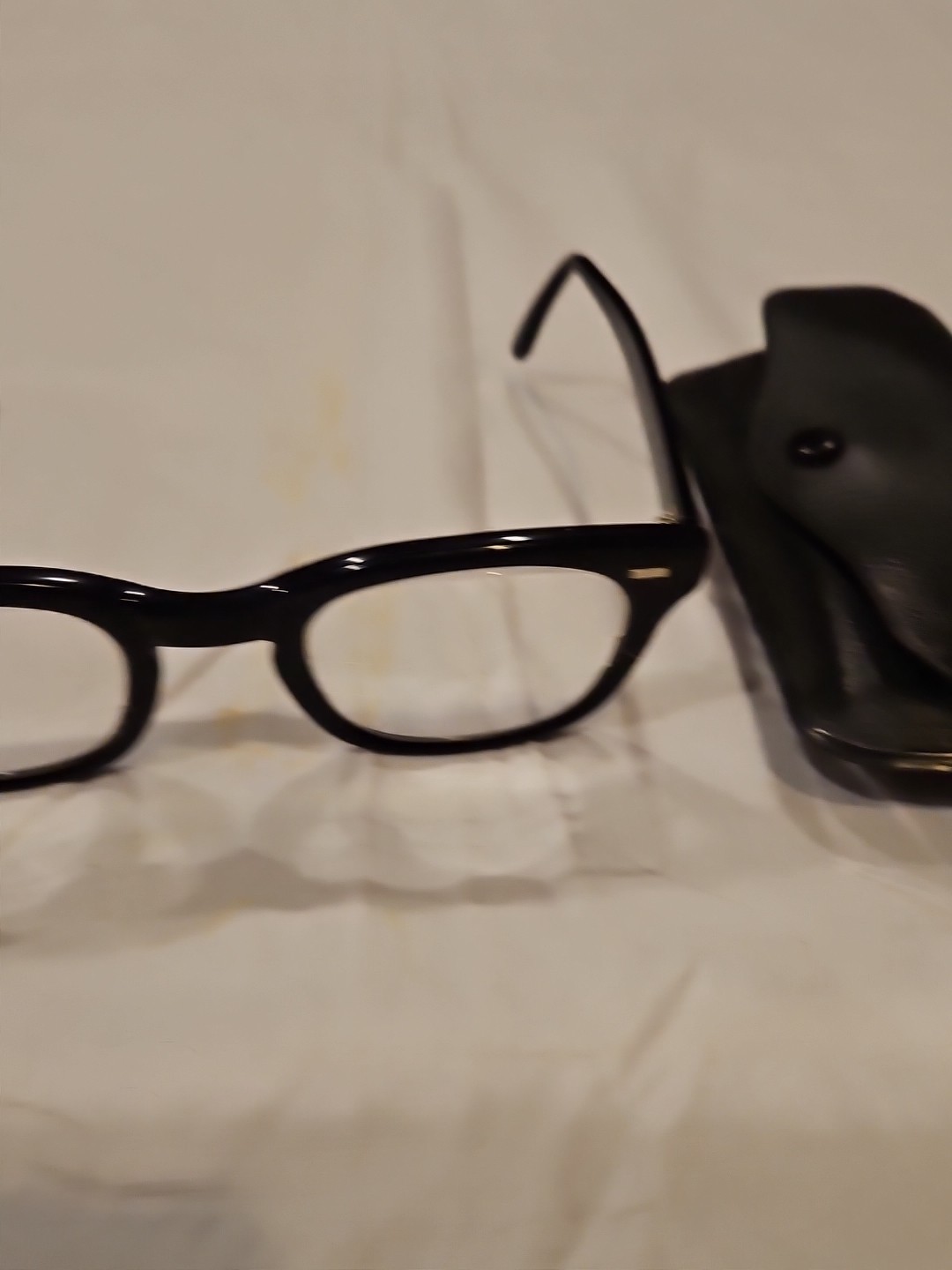 VINTAGE USS GI GOVERNMENT ISSUE 48-24 BLACK EYEGLASSES FRAME MILITARY EXCELLENT