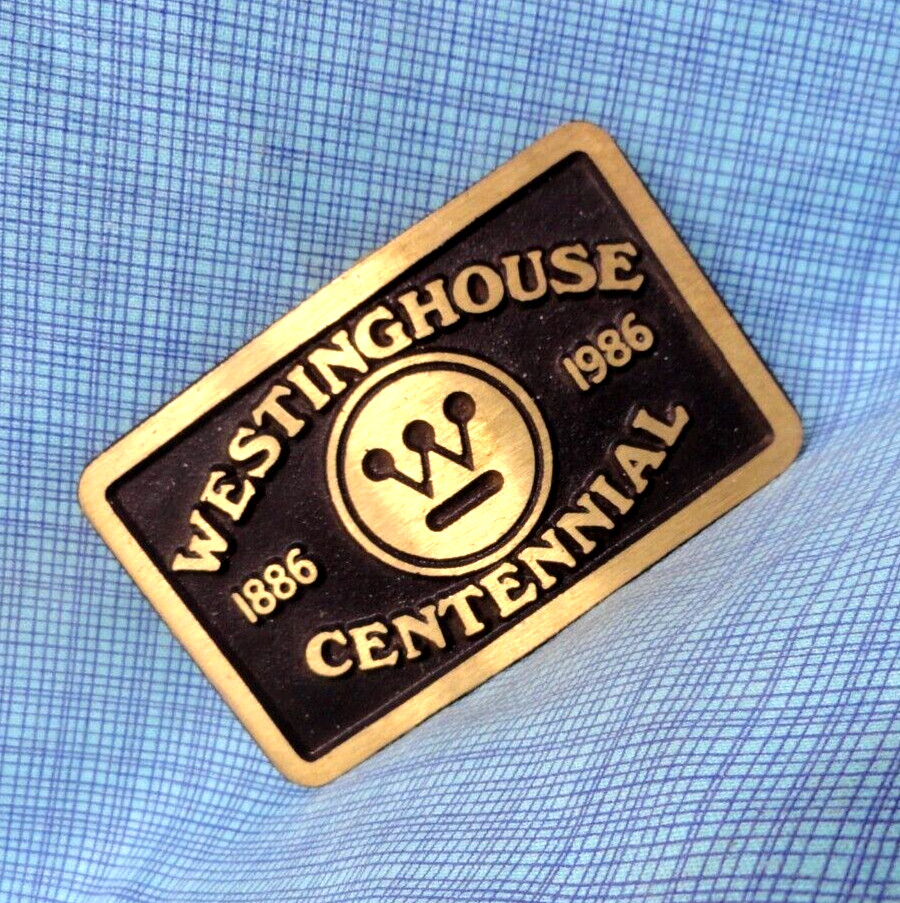 Westinghouse 100 Year Commemorative Belt Buckle 1886 1986 Vtg DynaBuckle .NOX895
