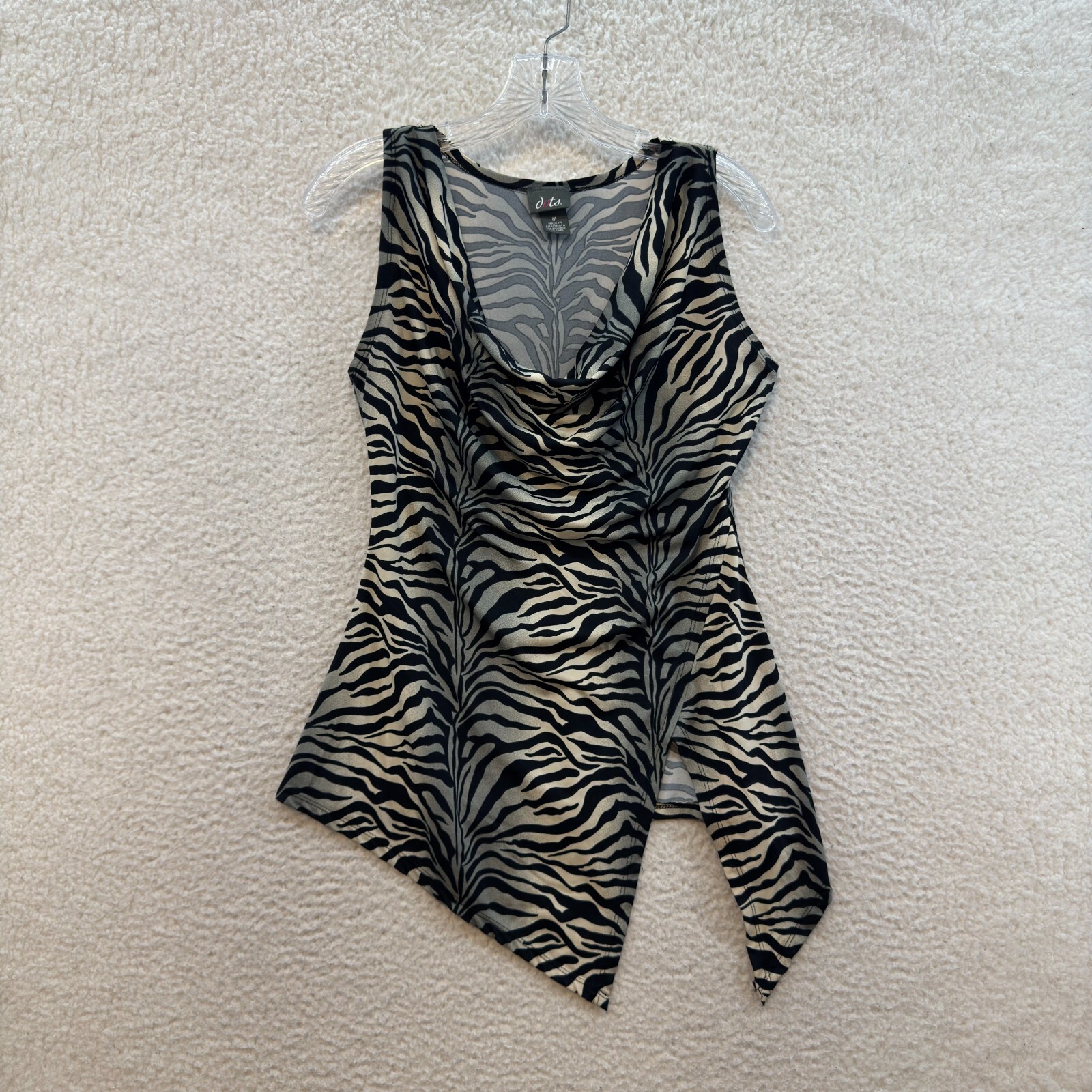 Y2K Vintage Top Medium Black Zebra Slinky Stretch Fairy Whimsigoth McBling Rave