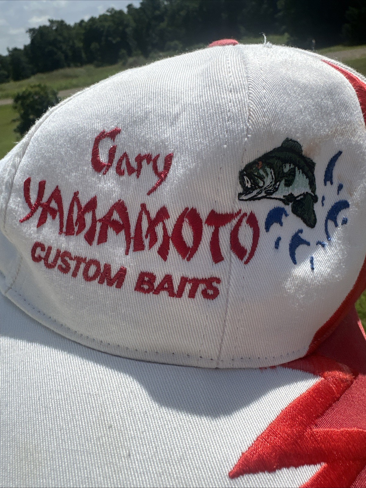 Gary Yamamoto Custom Baits Fishing Hat – White Red Embroidered KATI SUPREME 1995