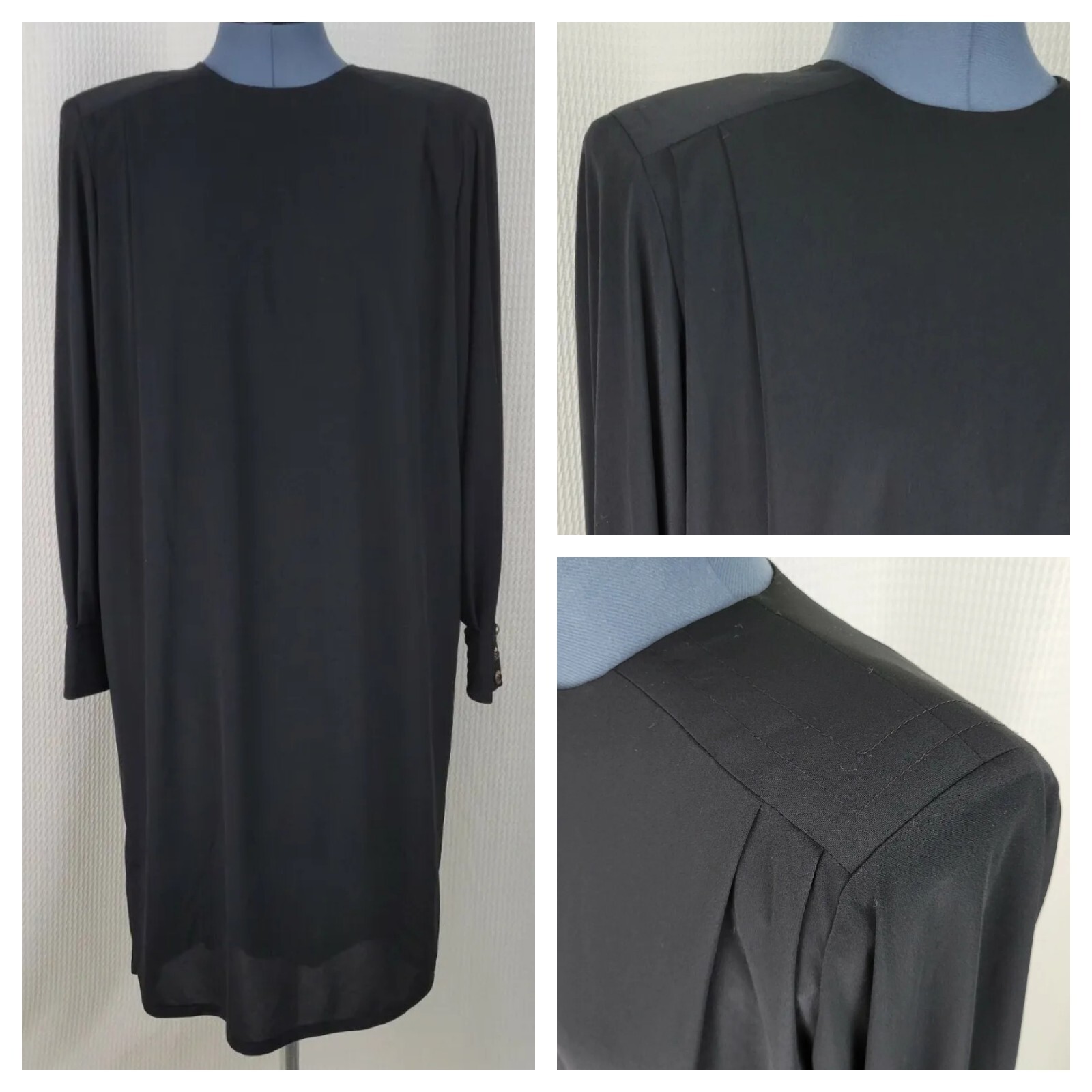 Vintage Loose Fitting Black Dress by Liz Claiborne Size 12P