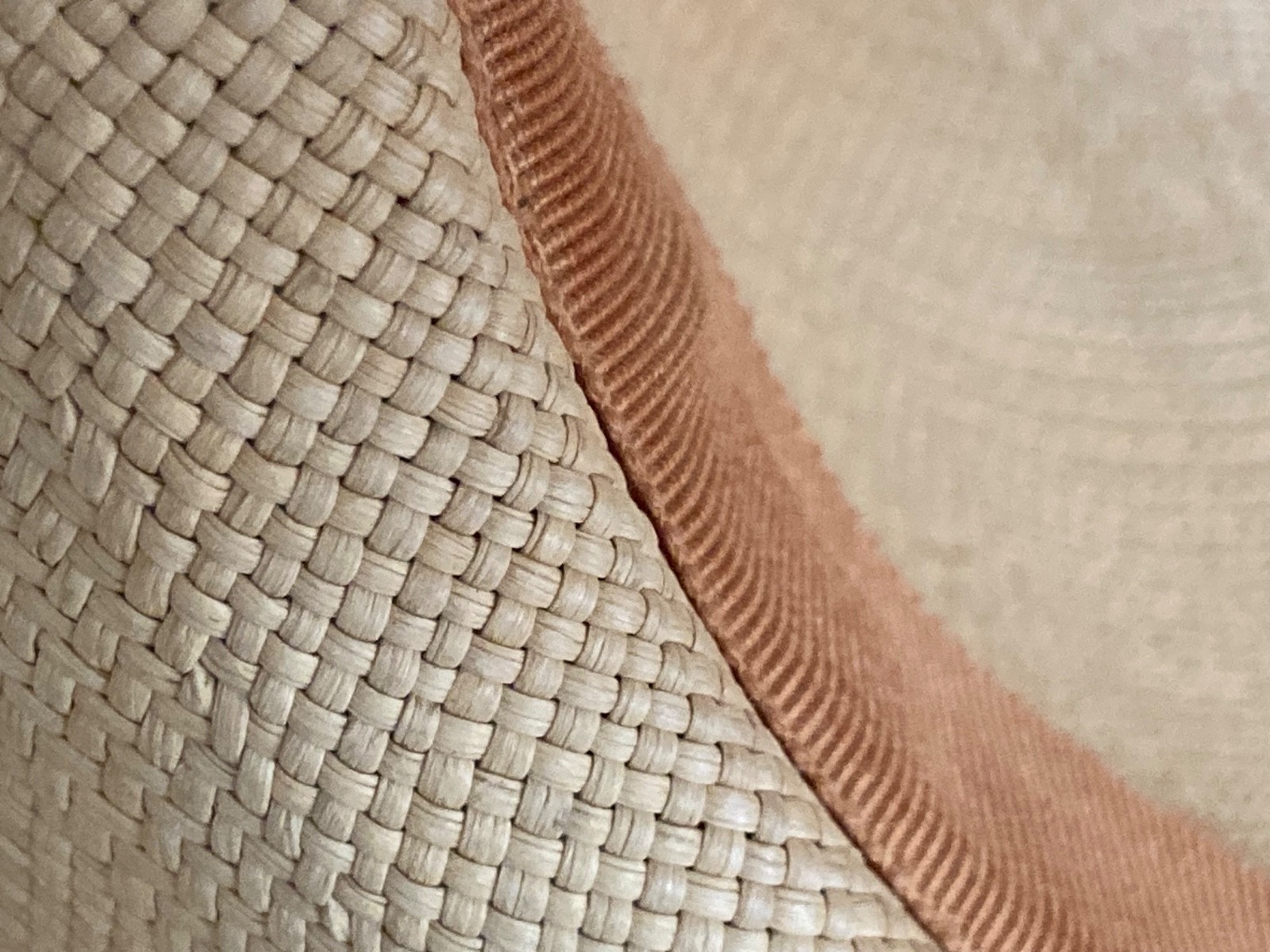 Vtg Elsa Schiaparelli Paris Couture 1950’s Raffia/Straw Hat w/Grosgrain Trim