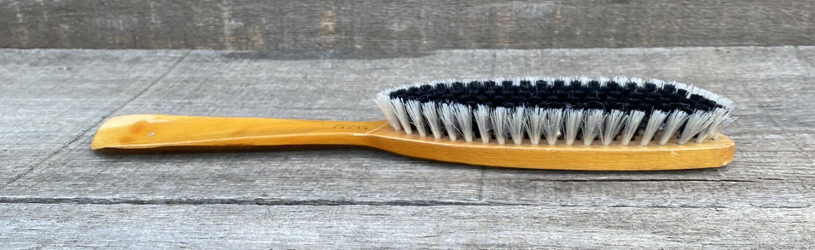 Vintage Elyco Shoe Horn & Brush Combo Made In West Germany Superior Wood 12-inch