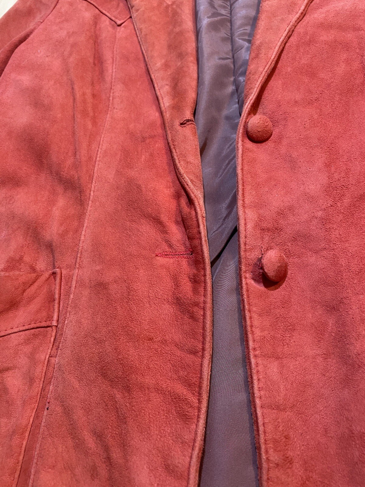 1980’s Vintage Continental Leather Fashions Red Jacket Blazer Size 17/18 USA