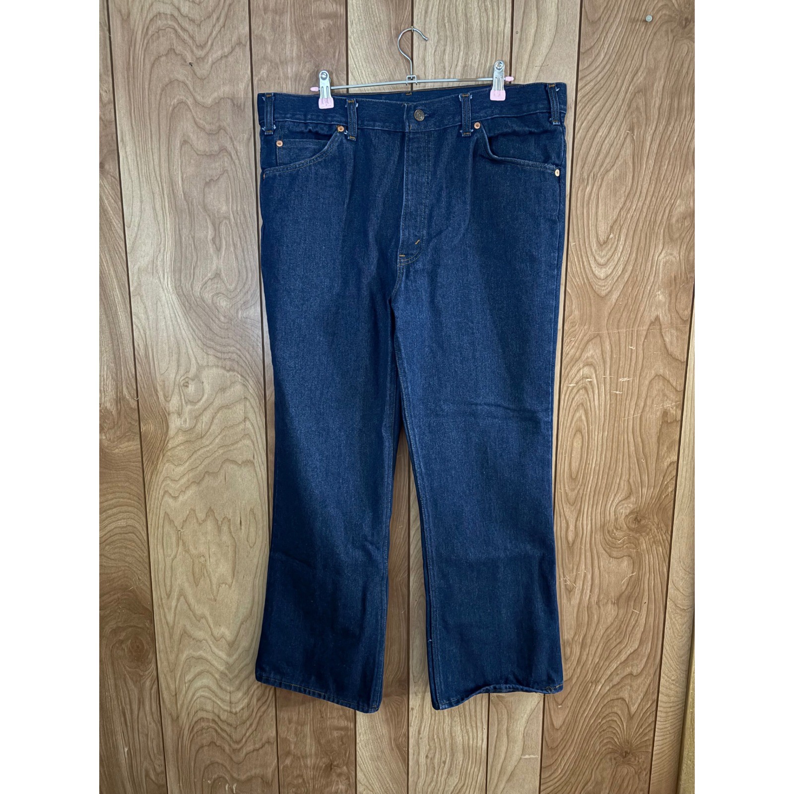 Vintage Plain Pockets JCPenney Mens Indigo Blue Straight Leg Denim Jeans 40×30