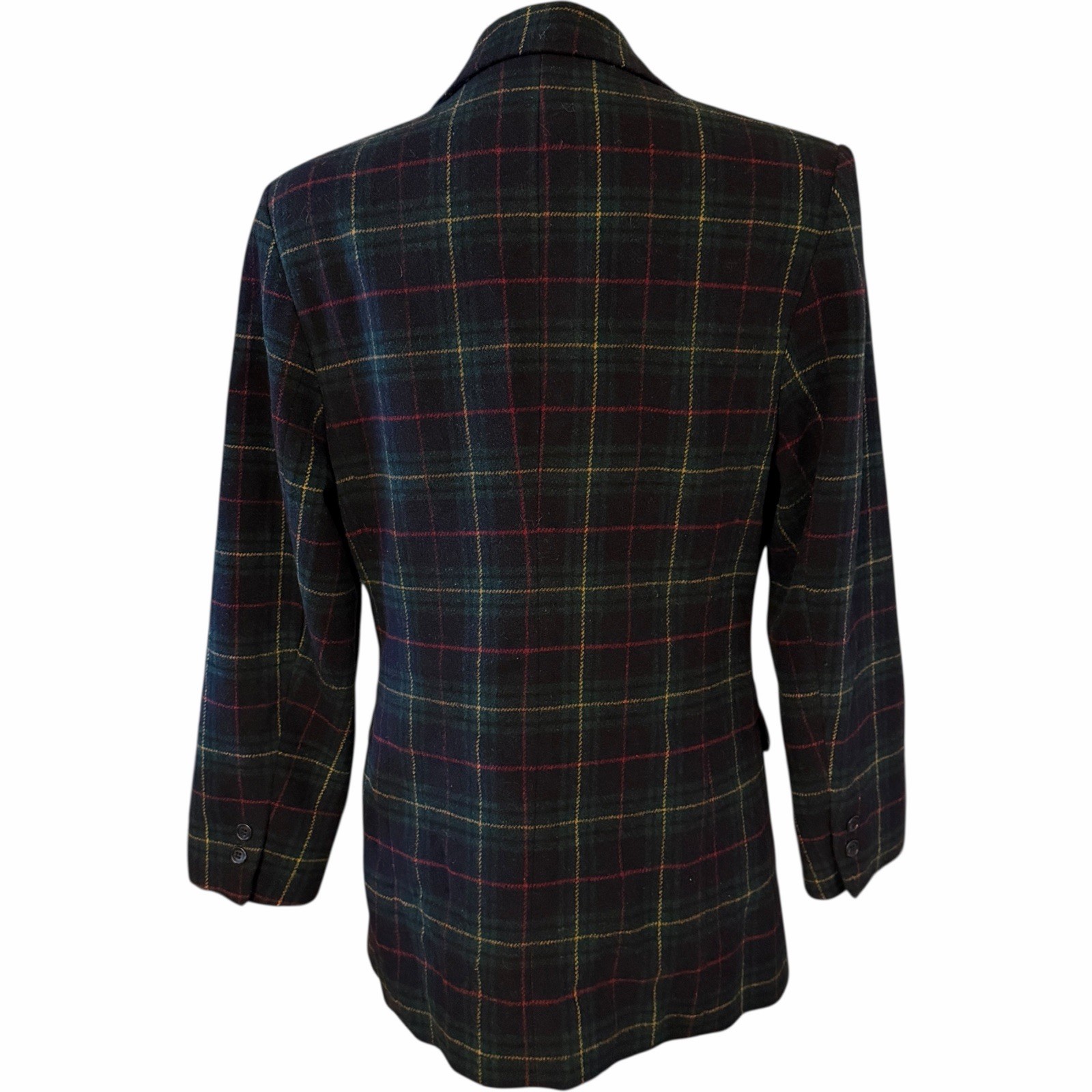 VTG Field Manor 10 Blackwatch Plaid Windowpane Blazer Jacket Academia Y2K 90s