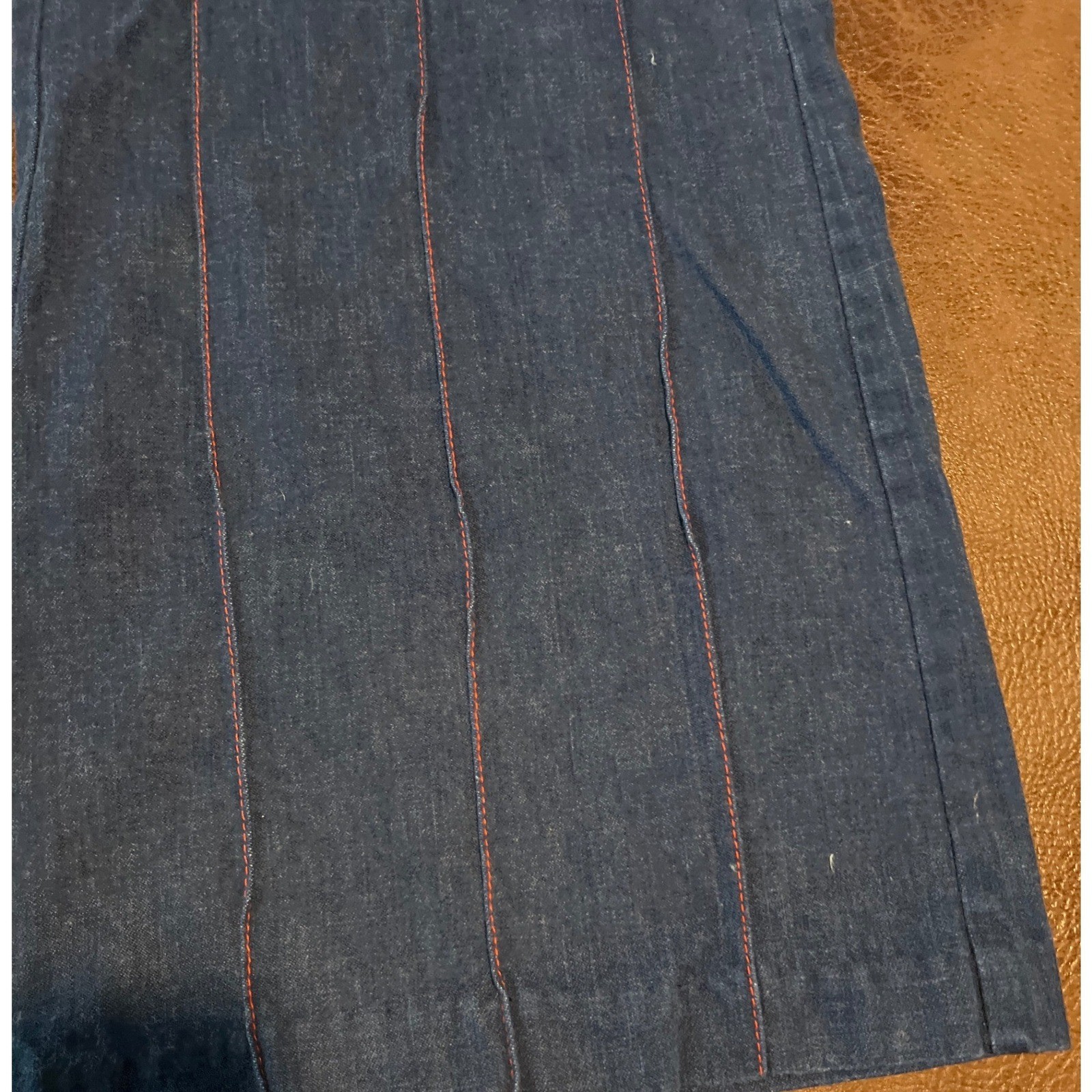 Vintage Sears Jr Bazaar Wide Leg Jeans Dark Wash Red Stitch High Rise Size 13