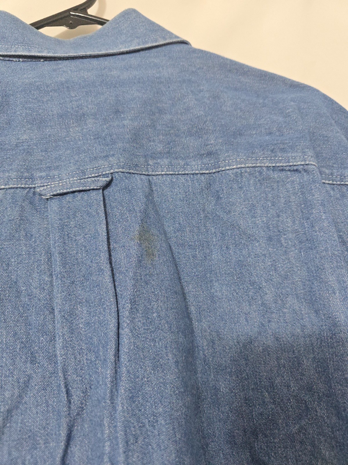 Vintage Polo Ralph Lauren Mens Button Down Denim Shirt Distressed Workwear