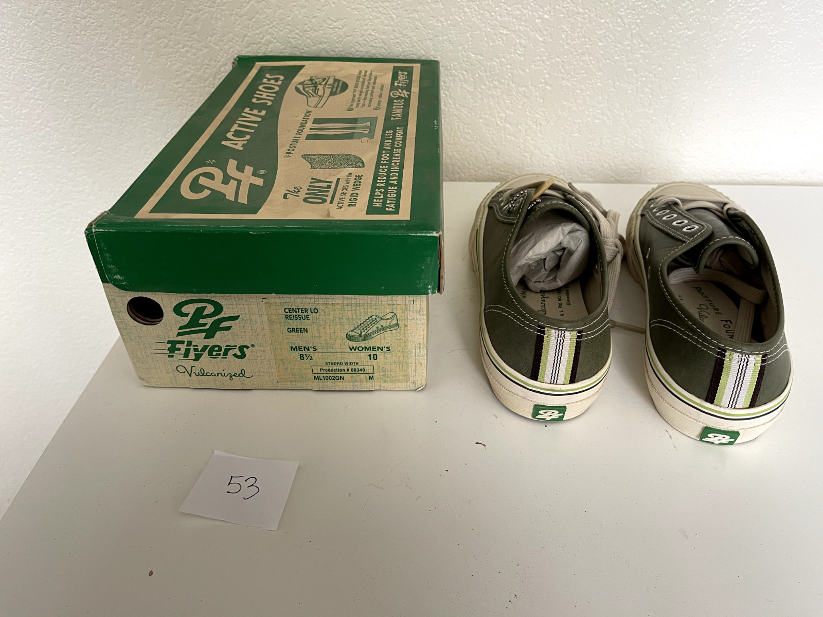 Vintage PF Flyers Center Lo Reissue Sneakers Olive Green Size 8 ½