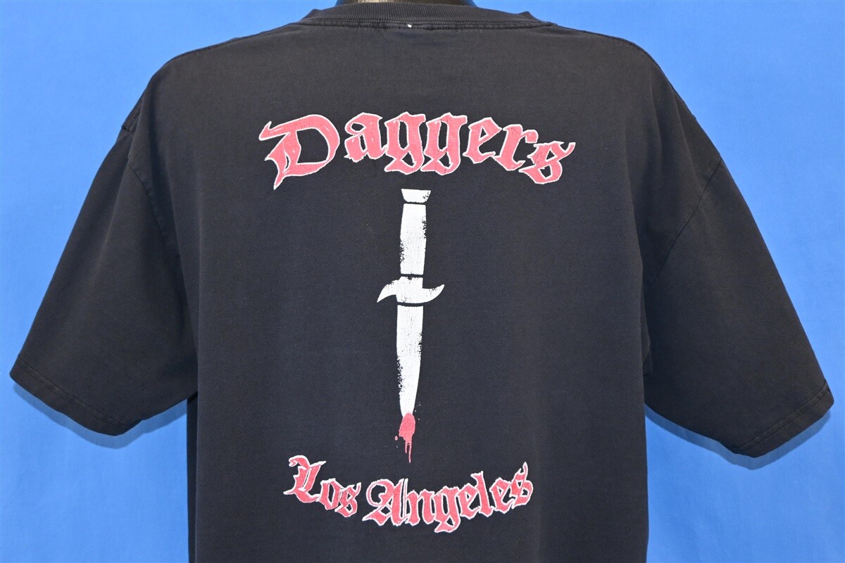 vintage 90s DAGGERS’ LOS ANGELES SKATEBOARD BRAND LOGO APPAREL t-shirt XL