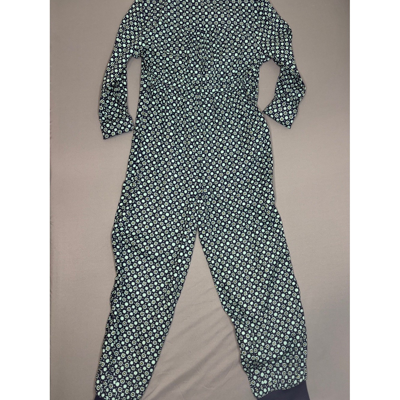 Anthropologie Alexandra Farmer Jumpsuit M NWT Blue Floral Boho Retro $120