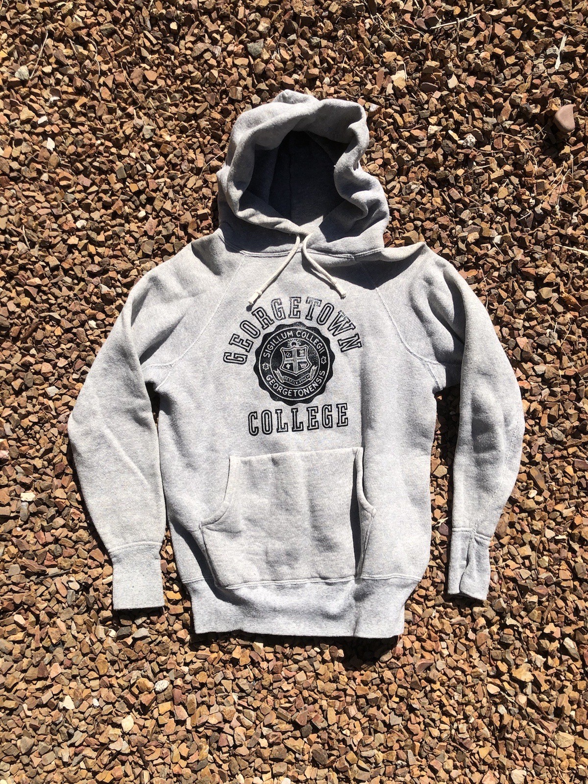 VTG 1960s Georgetown College Sears Cotton Gusset Sweatshirt Hoodie Small True