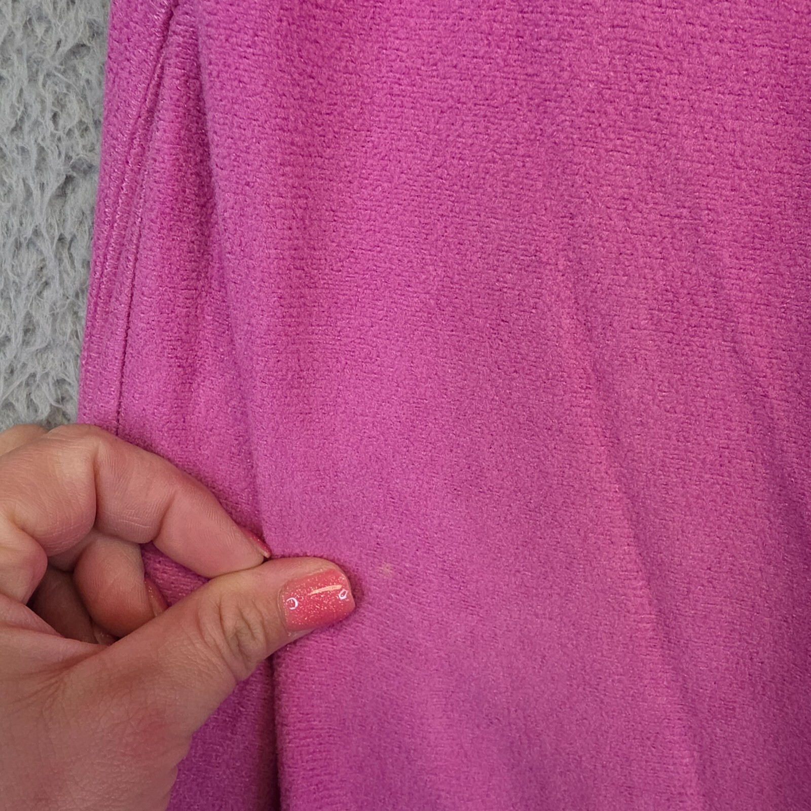 Vintage Nightgown Womens M Purple Microfleece Grannycore House Coat Cottagecore