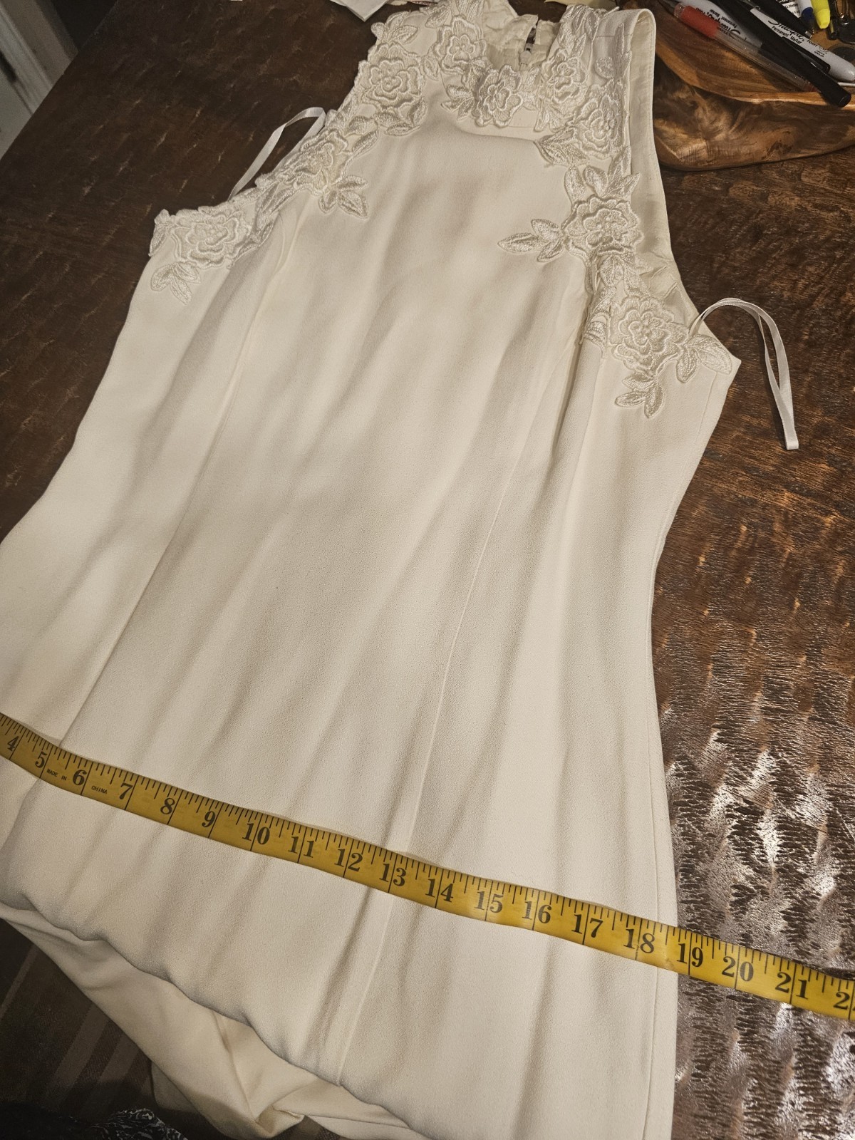 80’s Vintage Off White Creme Lace Scott Mcclintock Long Gown Dress 8