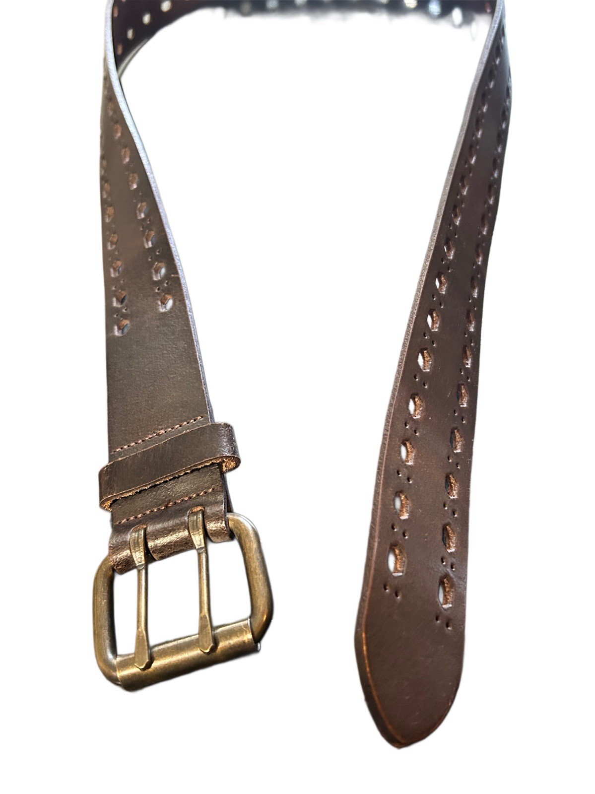 Italian Leather Belt Brown Made In Canada 1.5” Width 40” Length SZcLarge Unisex