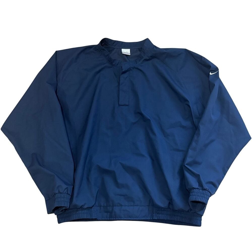 Vintage Nike Men’s Windbreaker Navy Blue Golf Pockets Size XL Gray Tag