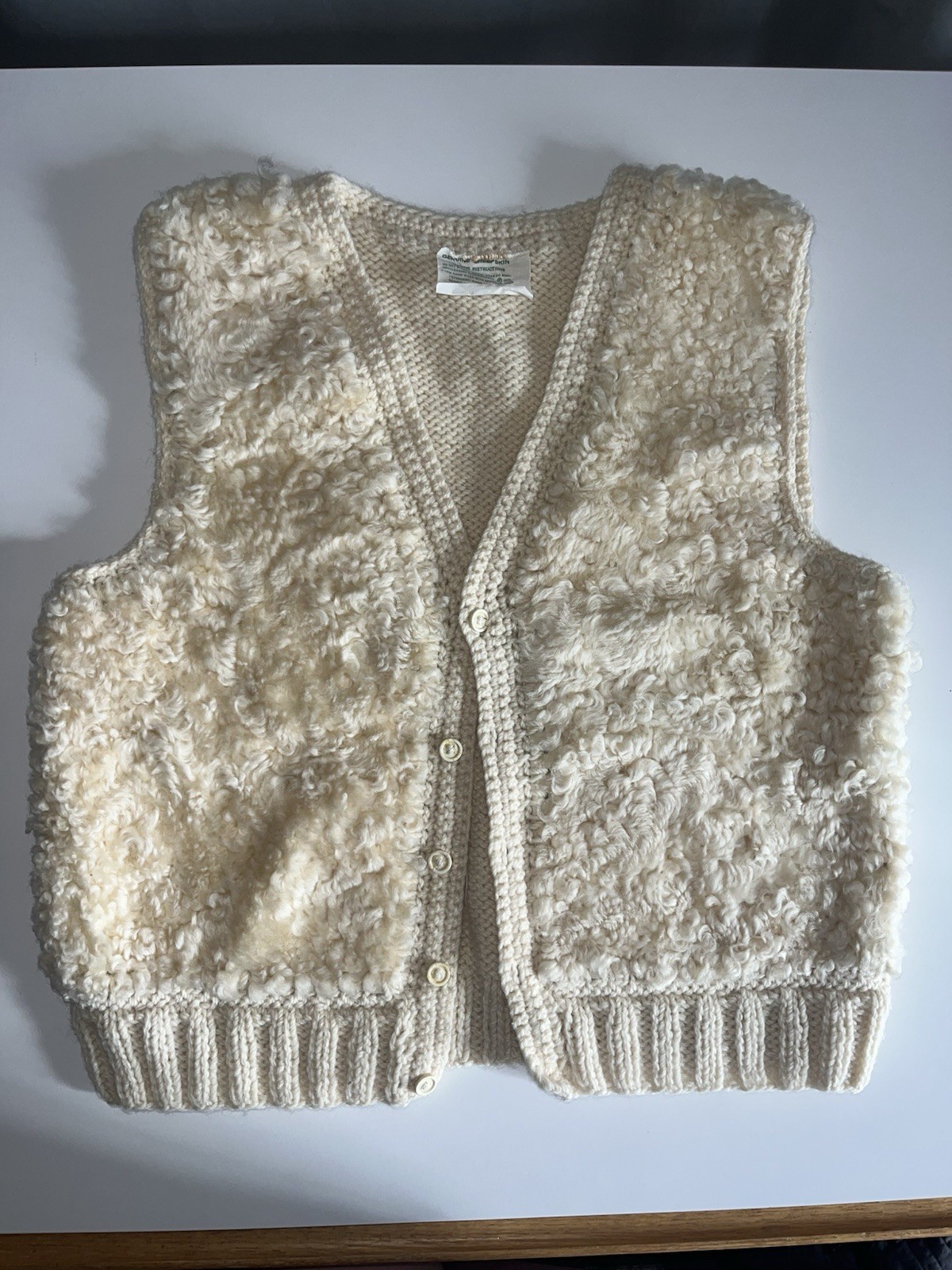 Vintage 100% Genuine Sheep Skin and Wool Vest
