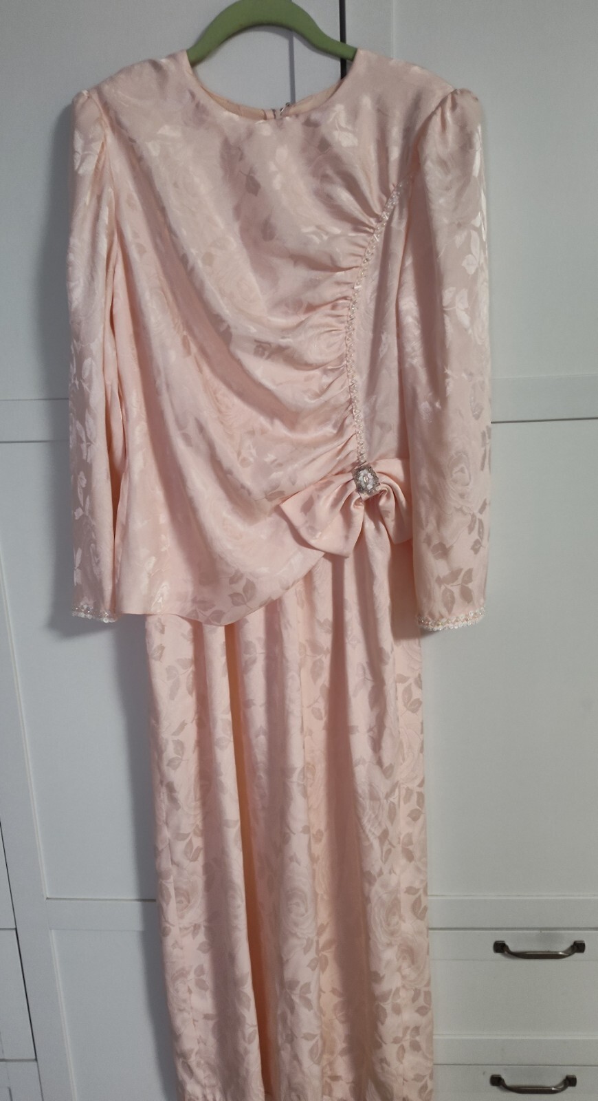 Gorgeous Soft Pink Maxi Dress Vintage Sz 16 (10-12) By Miss Elliette 1980’s