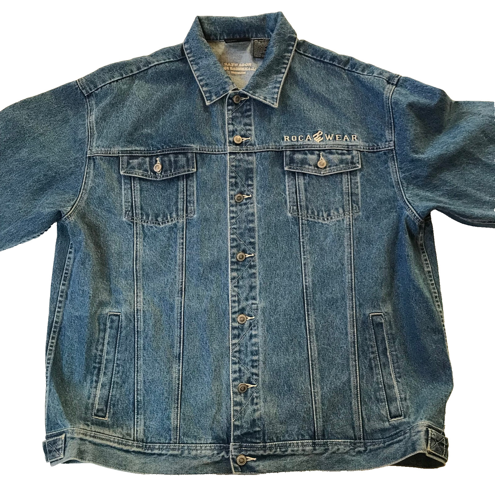 Roca Wear Blue 90s Denim Vintage Jacket Size 2XL ( RARE )