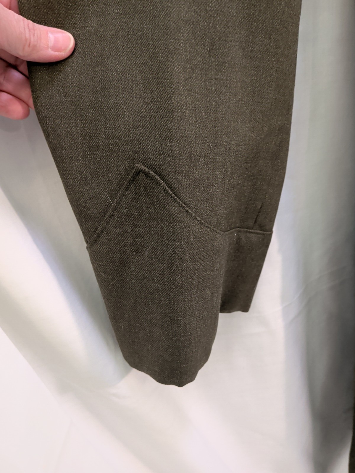 Vintage Marine Corps Mens Wool Overcoat Serge Green Size 36R Vietnam War Era