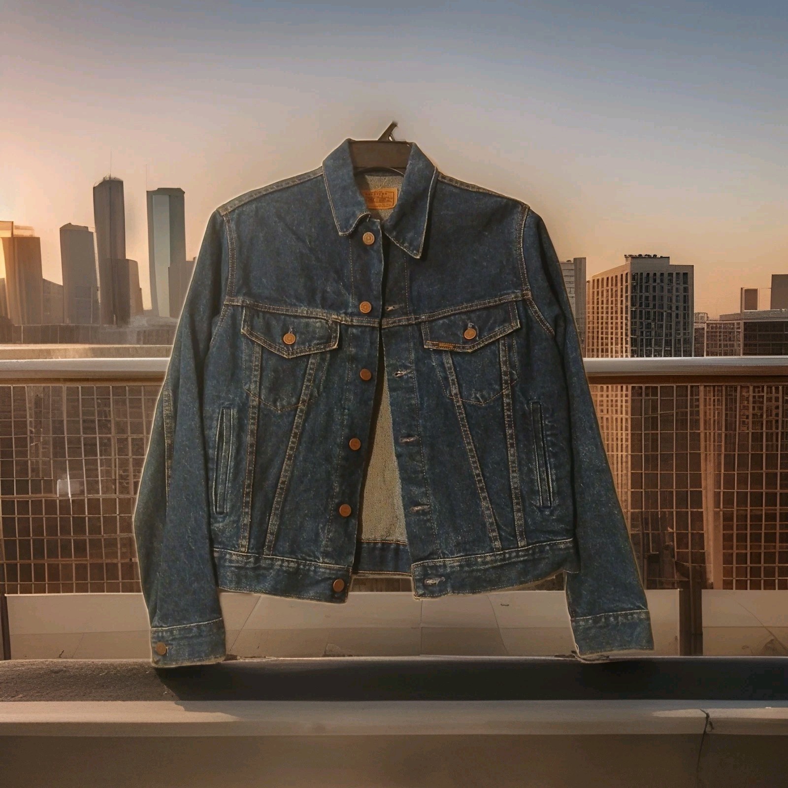 Genuine Roebucks Denim Dark Wash Jacket Lightly Distressed 40 Reg