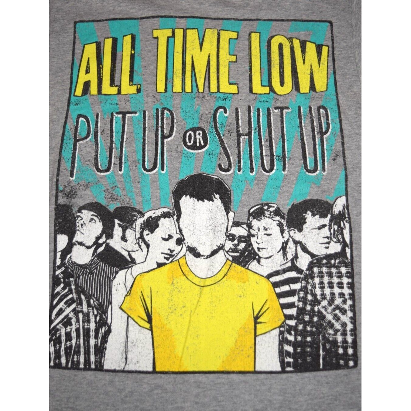 Vintage Band T-Shirt All Time Low XS/S 00s Put Up or Shut Up Singed Back c.2006