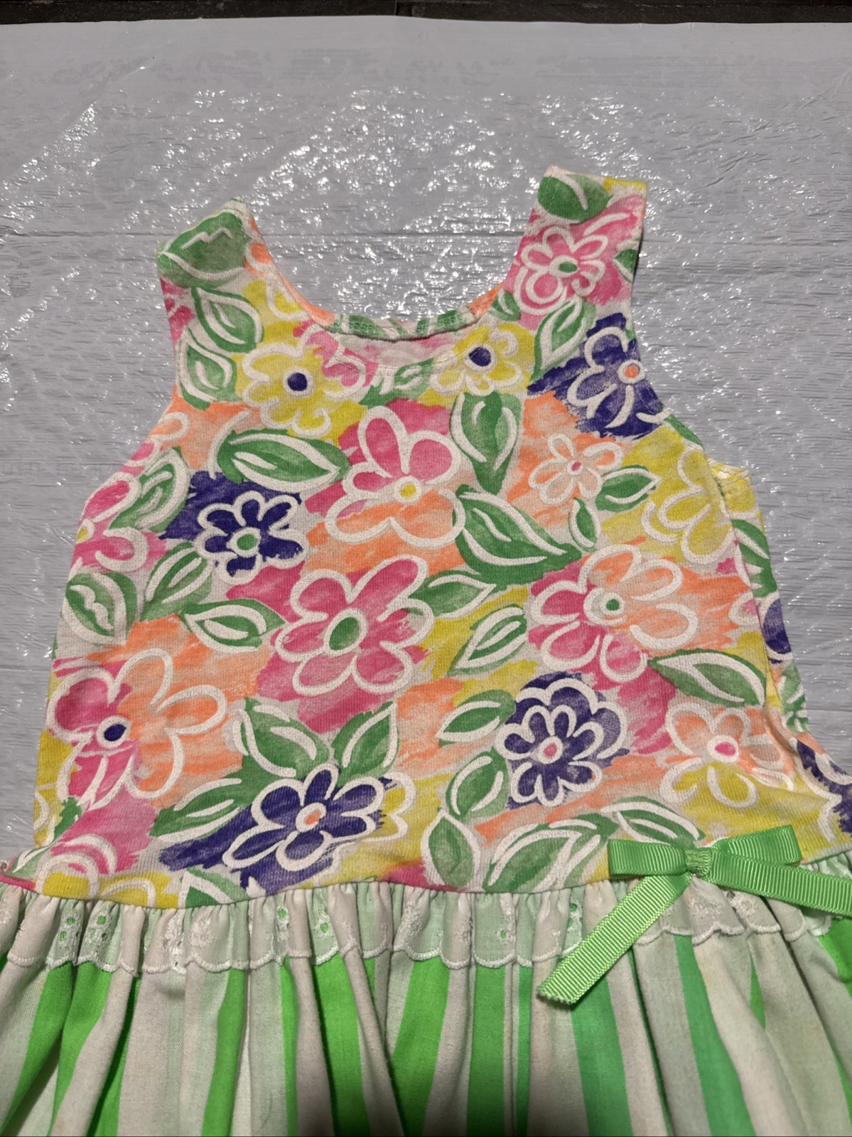 Vintage 1990’s Spring Sleeveless Bright Color Dress Size 3T