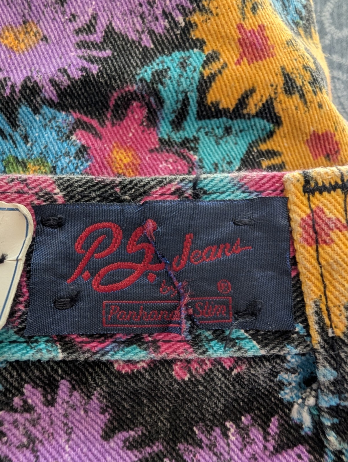Vintage 80’s Panhandle Slim Floral Jeans 24×31 High Waisted Deadstock