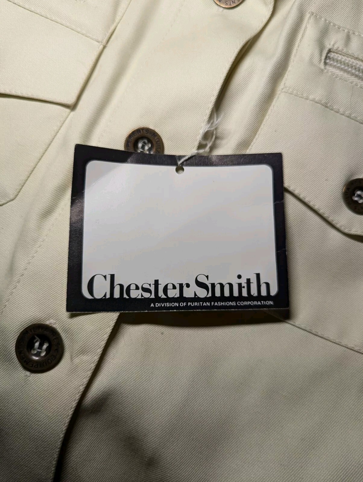 VTG 80s CHESTER SMITH 10 Pocket IVORY Button Up Shirt Jacket SHACKET Women’s 8